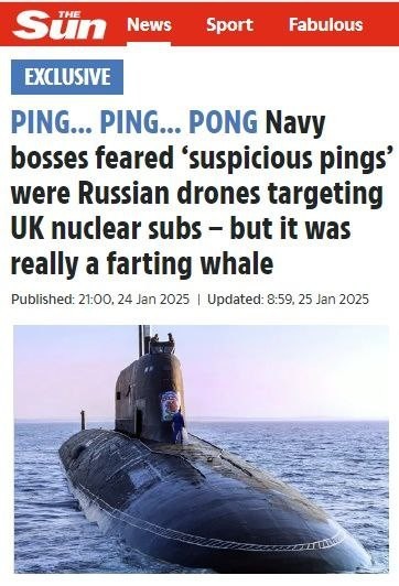 Британские ВМС приняли пукающего кита за русскую подлодку