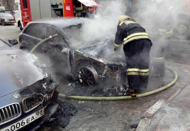 Сгорела заряженная BMW 6 Alpina жены Шнура