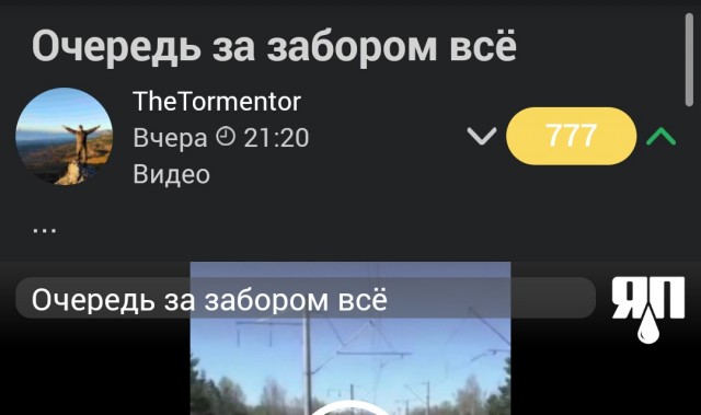 Очередь за забором всё
