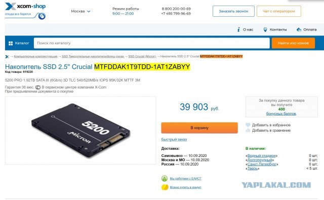 SSD-накопитель Crucial Micron 5200 PRO 2 Tb