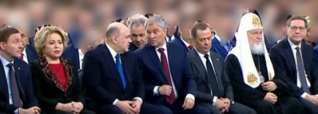 Медведев на выступлении Путина федеральному собранию 21.02.2023 г.
