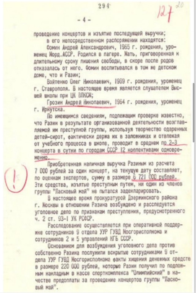Материалы  дела КГБ СССР на Разина Андрея