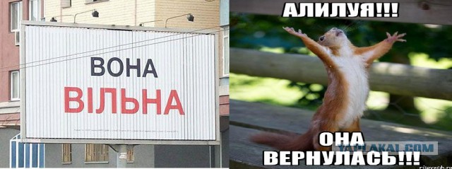 Тимошенко выпустили из тюрьмы.