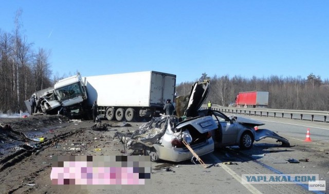 Момент страшного ДТП под Челябинском