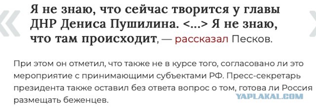 Пушилин объявил об организации выезда населения ЛНР иДНР в Россию