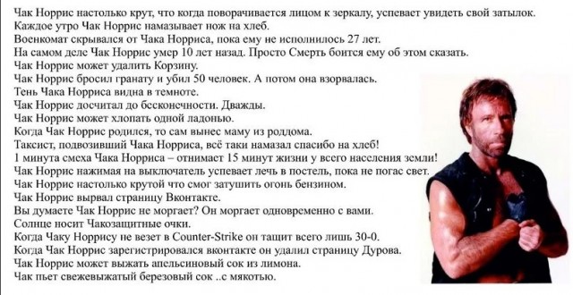 Цифре 80 исполнился Чак Норрис