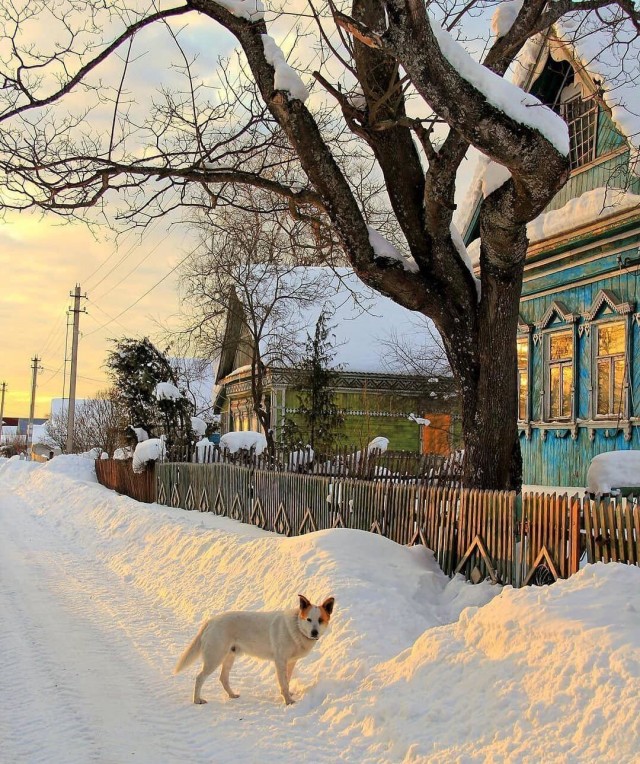 Тишина и холод в деревне