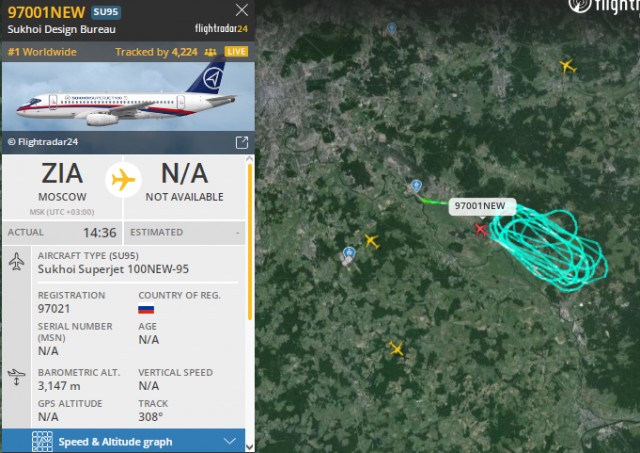 Sukhoi Superjet 100NEW-95 разбился под Коломной после вылета на испытания с аэродрома Жуковский