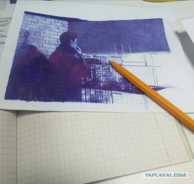 Рисунок шариковой ручкой