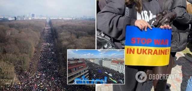 В Германии снова флаги СССР. На капотах машин.