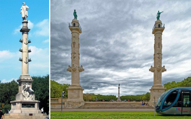 Что это за красные колонны в Петербурге?