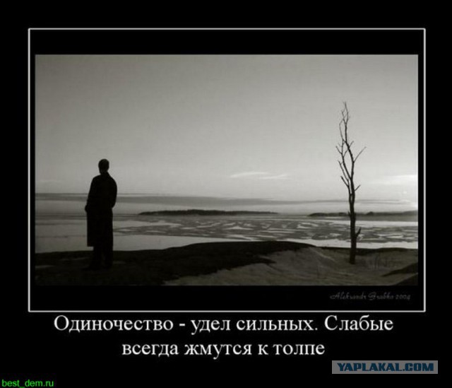 Не понимаю сознательного одиночества