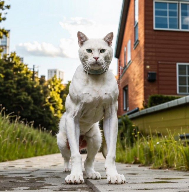 Кот, который был воспитан собаками