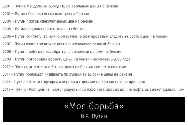 Путина удивил рост цен на бензин