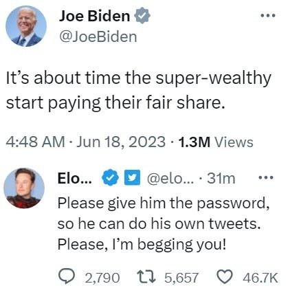 Илон Маск взялся лично за Байдена