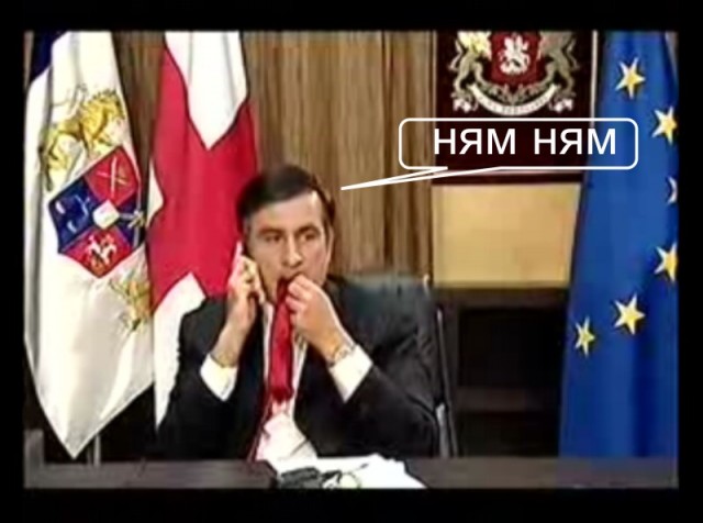 Саакашвили ест свой галстук в эфире БиБиСи