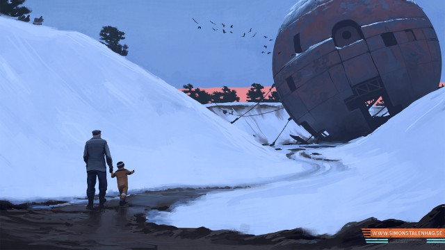 Альтернативное развитие мира от Саймона Сталенхага (Simon Stalenhag)