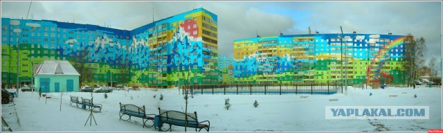 В Подмосковье итальянский художник нарисовал портрет Гагарина высотой с 19-этажный дом