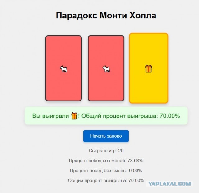 О парадоксе Монти Холла