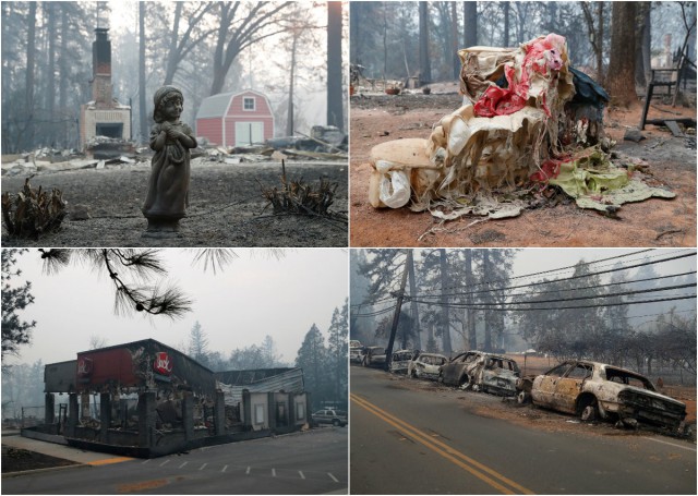 Фотографии последствий самого смертоносного пожара в Калифорнии