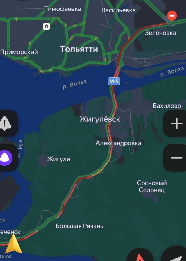 Адская пробка на трассе М5 в районе Тольятти