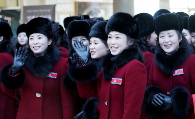 Болельщицы из Северной Кореи на олимпиаде