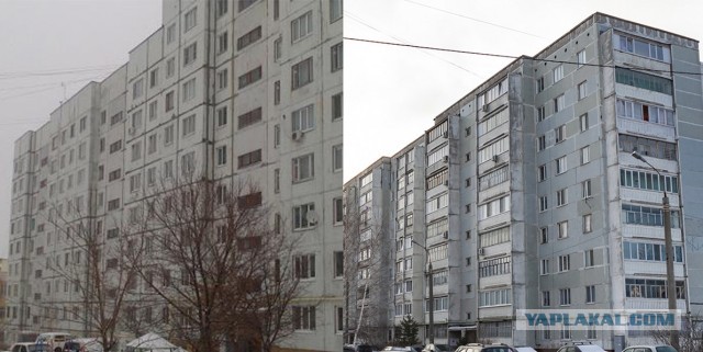 В Омске панельный дом подперли палкой, чтобы он не развалился