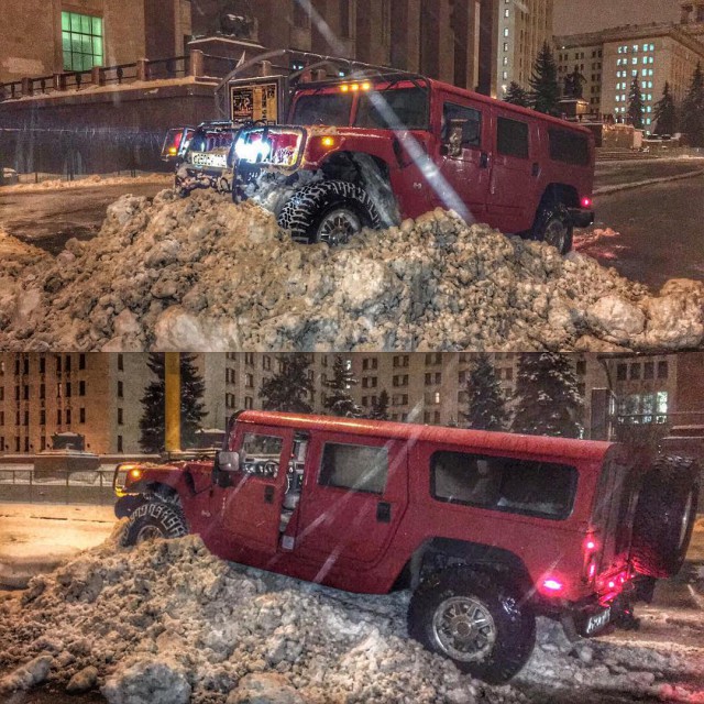 Мажоры на вишневом Hummer прокатились по газонам МГУ