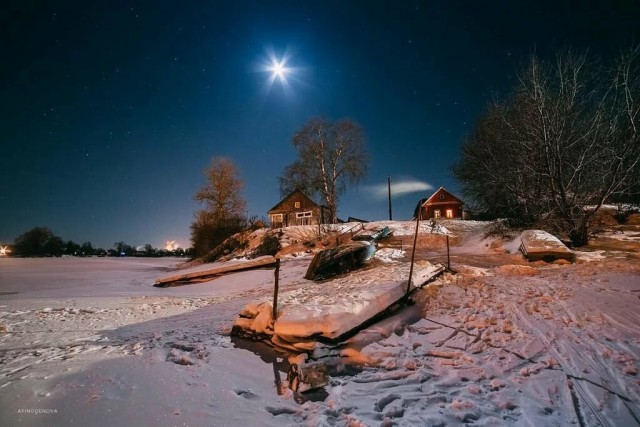 Просто красиво. Несколько ночных деревенских фото