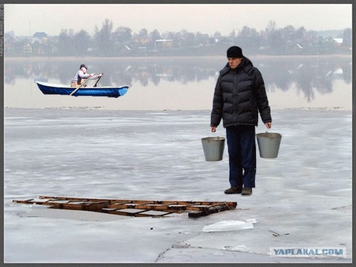 Человек с вёдрами