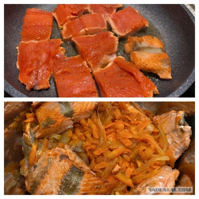 #ЯПовар. Минтай под овощным маринадом с майонезом