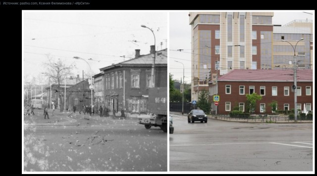 Горит исторический дом в центре Владивостока.