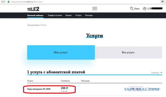В TELE2 начали подменять названия и условия подключенных услуг в Личном кабинете, вынуждая абонентов их отключить