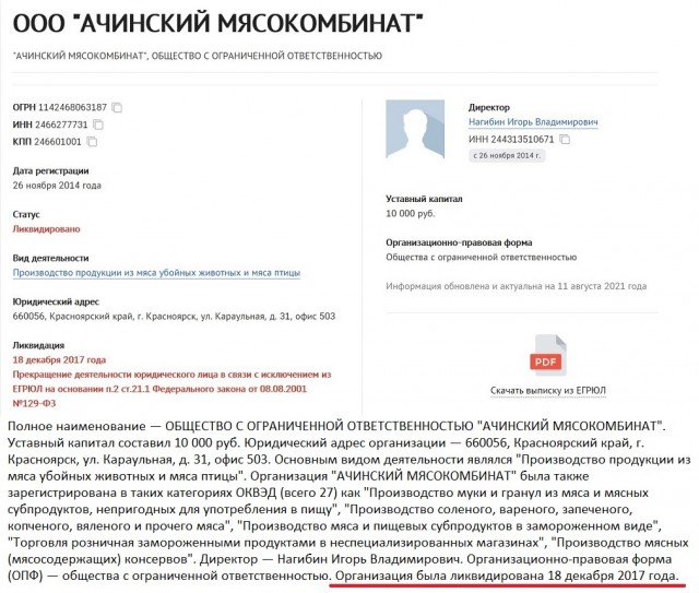 Тонны тухлого мяса на Ачинском мясокомбинате ЗАО "Назаровское"