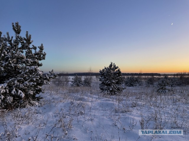 Луна, Венера, Юпитер и самолет