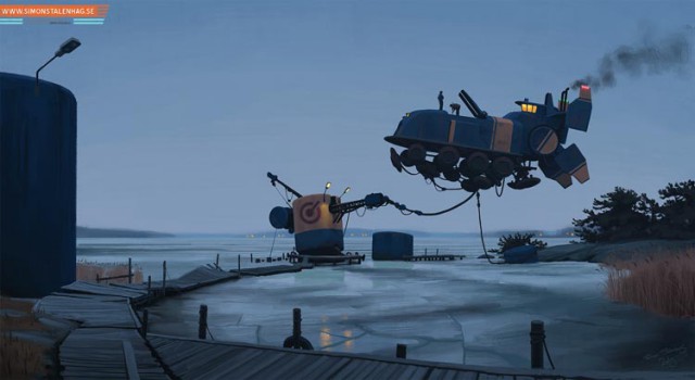 Альтернативное развитие мира от Саймона Сталенхага (Simon Stalenhag)