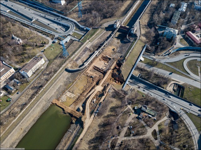 Как выглядит почти осушенный и перекрытый участок Канала имени Москвы в Тушино