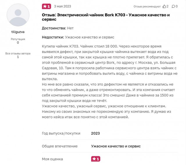 Продам чайник BORK K703