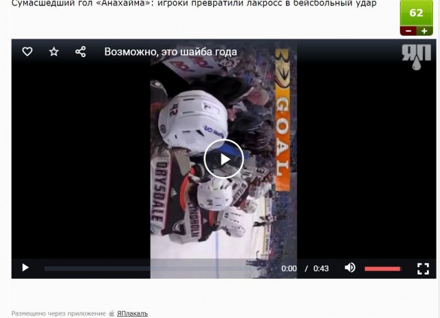 Возможно, это шайба года