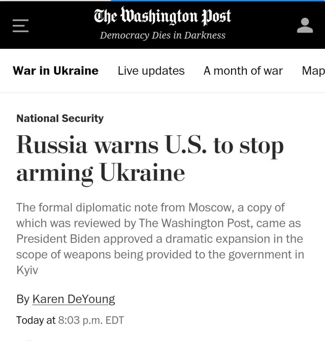 WP :   Россия выдвигает ультиматум США