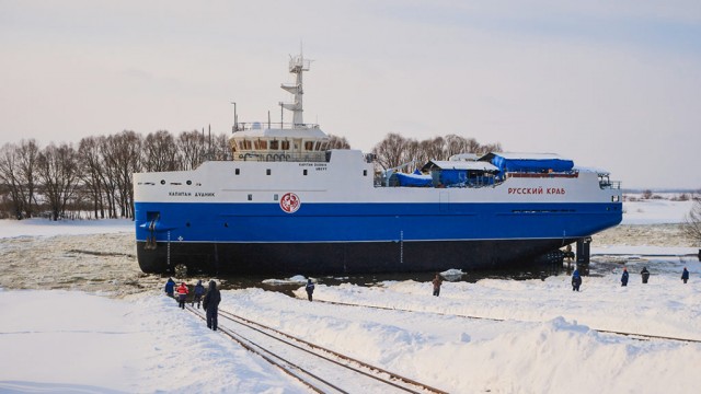 Окская судоверфь спустила на воду краболов «Капитан Дудник» проекта ССа 5712P