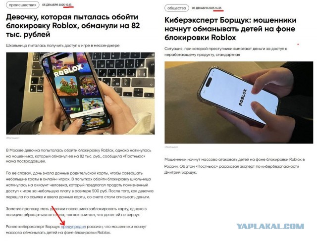 В Москве школьница пыталась разблокировать Roblox и лишилась 82 тысяч рублей