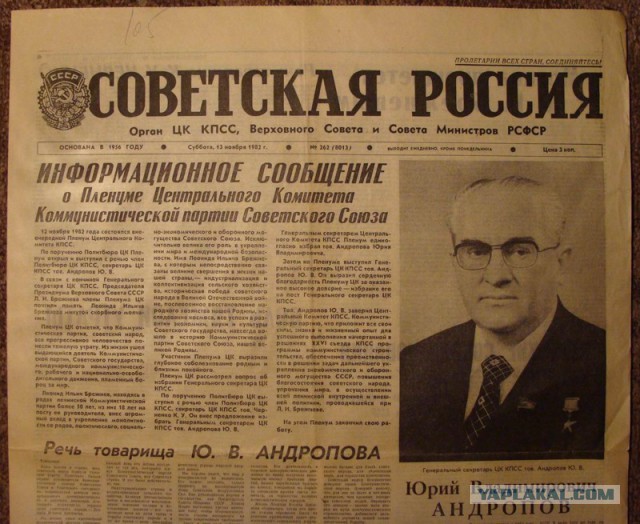 Вчера умер Брежнев, из дневника времён застоя