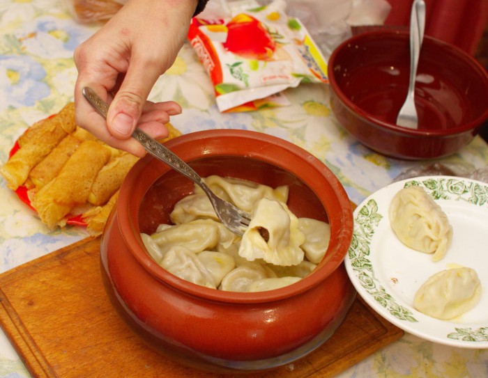 Тесто и мясо