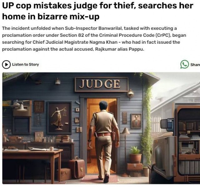 Индия: полицейский "зашел не в ту дверь" и арестовал судью))