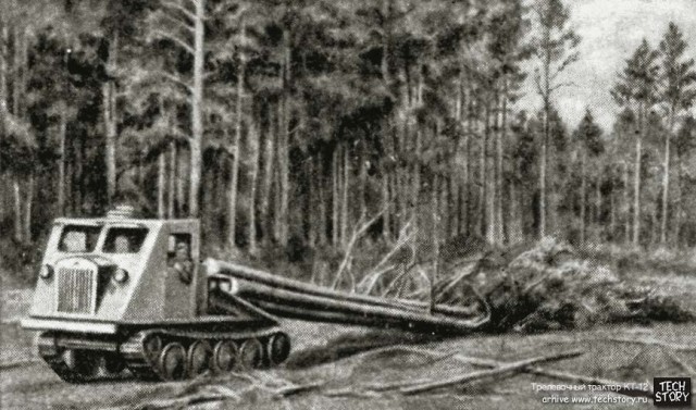 Трактор КТ-12 — первый газогенераторный трелевочный трактор в СССР
