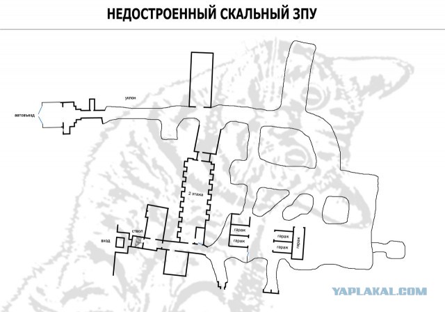 Забытая техника в "подземном море" заброшенного недостроенного убежища в гранитной горе