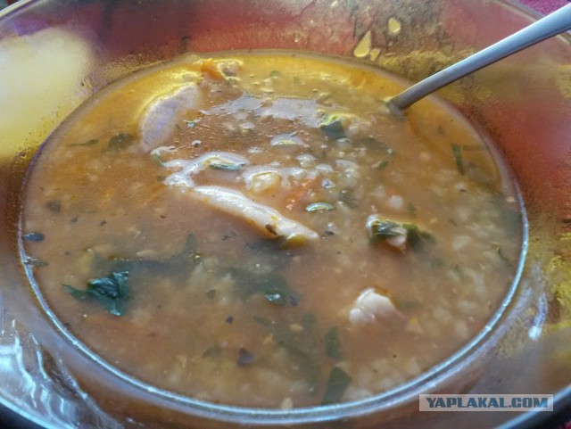 Баранина с картошкой(пирожок) и харчо