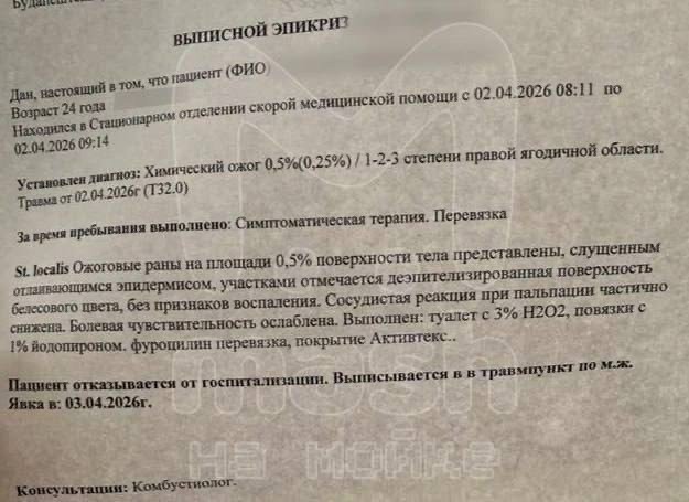 Ожог «ореха»