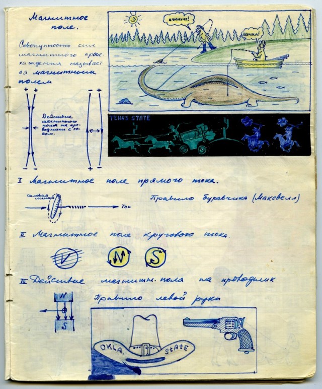 Школьная тетрадь по физике из 60-х
